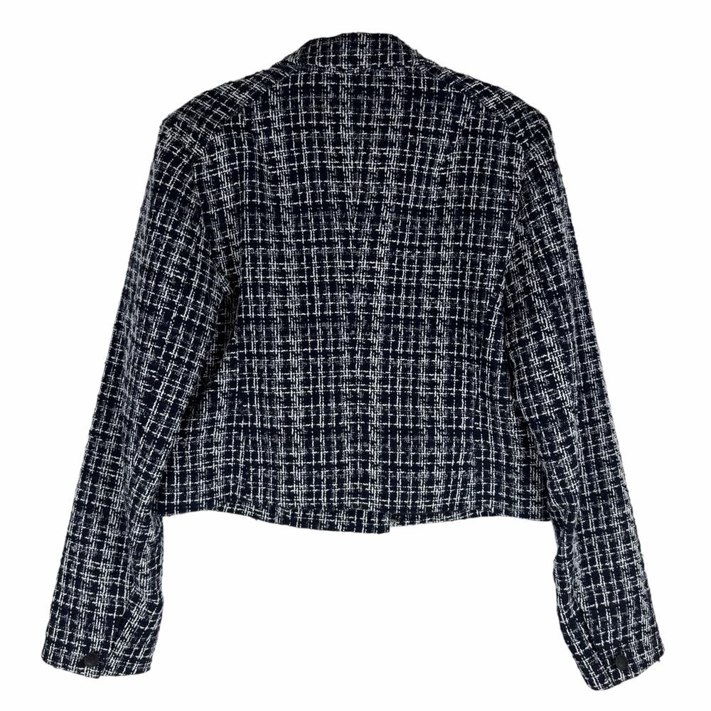 Rag & Bone Elvy Tweed Double Breasted Blazer Jacket Navy Size 12 - Picture 8 of 11